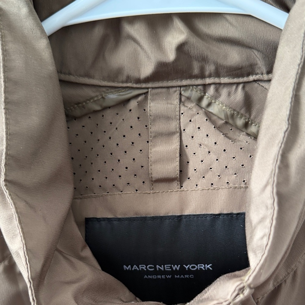 Marc New York Men's Khaki rain Jacket with hide away hood - Picture 2 of 7